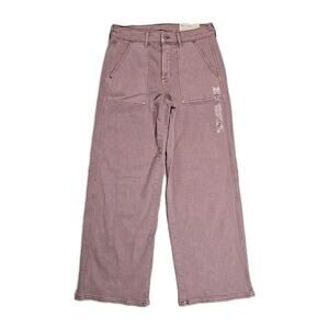 American Eagle Skater Jeans Women 6 Pink Super High Rise Stretch Wide Leg NWT